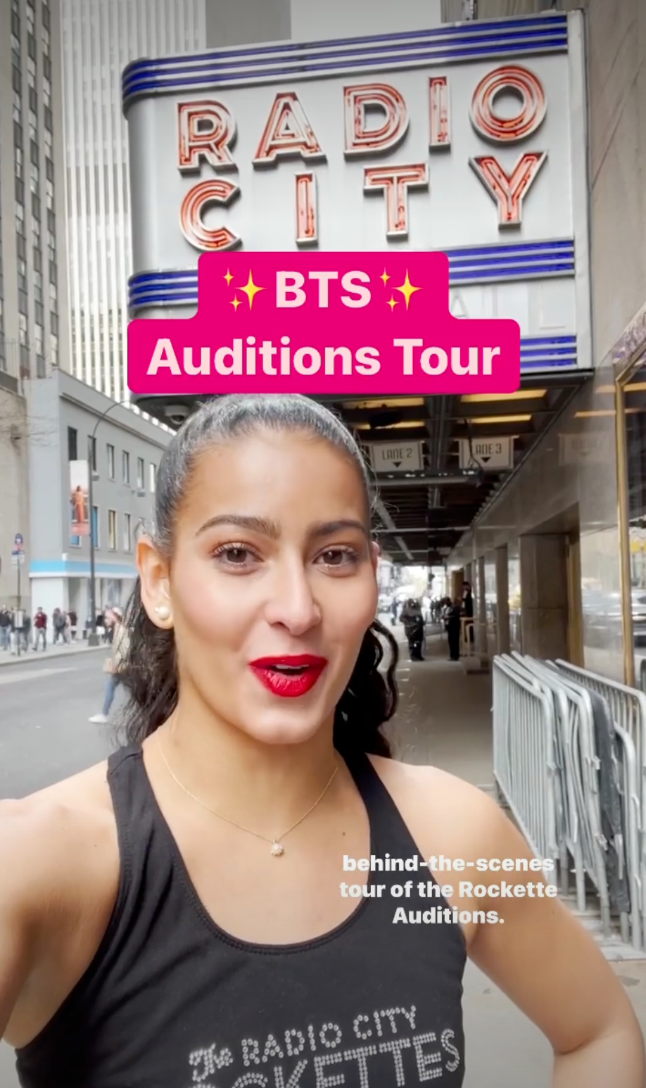 Backstage Auditions Tour with Rockette Valeria